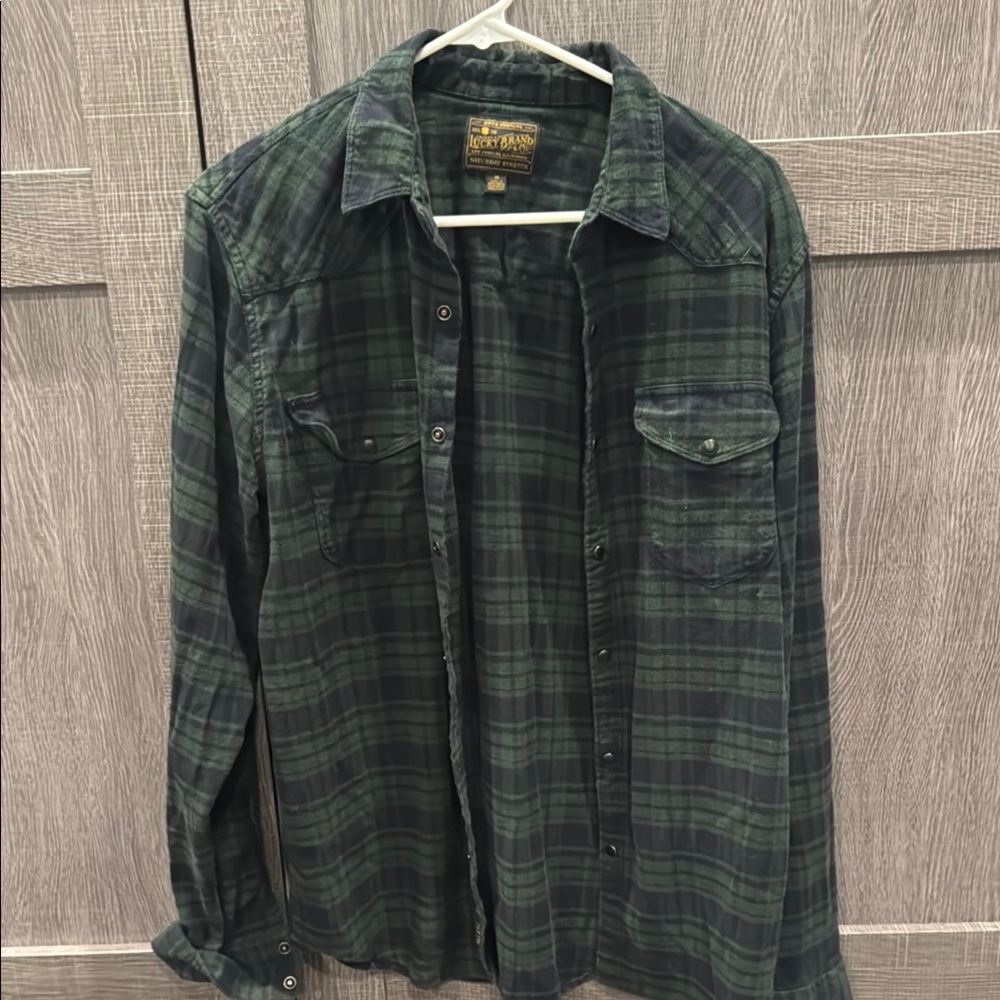 Men's Green Plaid Shirt - Very Soft